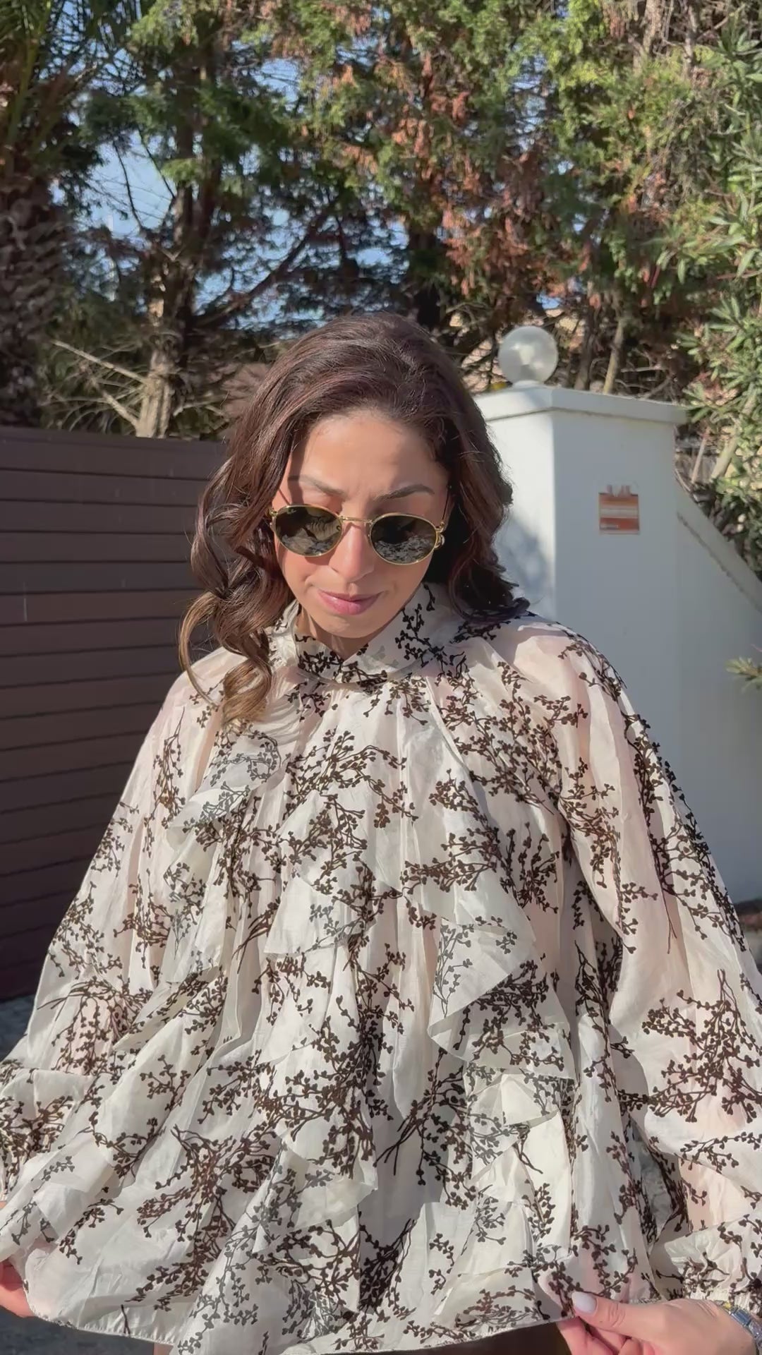 Velvet Bloom Ruffle Blouse